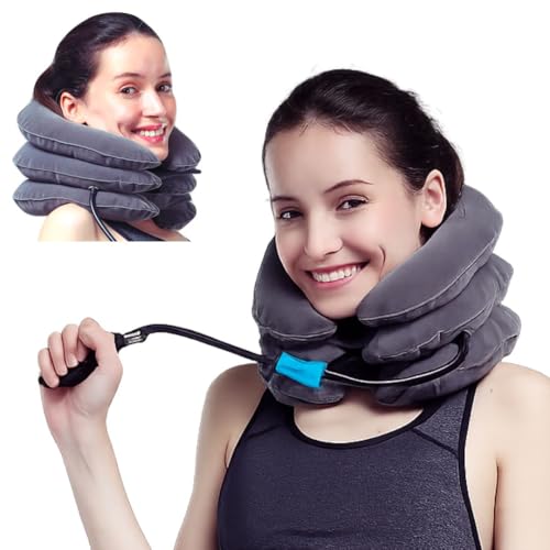 MEDIZED Cervical Neck Stretcher Traction Device Support Brace Inflatable & Adjustable Support Pillow is Ideal for Spine Alignment & Chronic Pain Relief