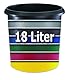 Läufer 26506 Papierkorb Allrounder 18 Liter, schwarz, rund, Mülleimer mit Griff, stabiler Kunststoff, Abfalleimer, auswaschbar