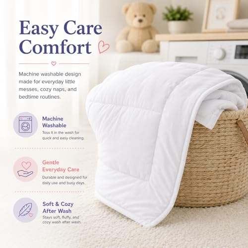 Image of Continental Bedding Toddler Comforter, Down Alternative Duvet Insert, 100% Cotton Shell, Lightweight Breathable Blanket for Crib and Toddler Bed, 33x42