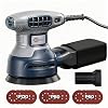 5-Inch Random Orbital Sander, 3Amp Electric Corded Palm Sander with 6 Speeds (6000-13000 OPM), Dustless Dust Bag & Vacuum Adapter, 15 Sandpapers for Woodworking, Furniture Refinishing, Paint Removal