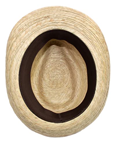 Rising Phoenix Industries Palm Leaf Straw Trilby Wide Brim Fedora Panama Sun Hat For Men Or Women, Uv Upf Protection (Light Natural, Large) #TOP5