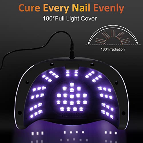 Uv Led Nail Lamp For Double Hands, Naxbey 180W Uv Light Nails Gel Nail Dryer With 60 Lamp Beads, Autor Sensor And 4 Timers Lcd Display, Professional Uv Lamp Gel Nails For Salon And Home Use #TOP2