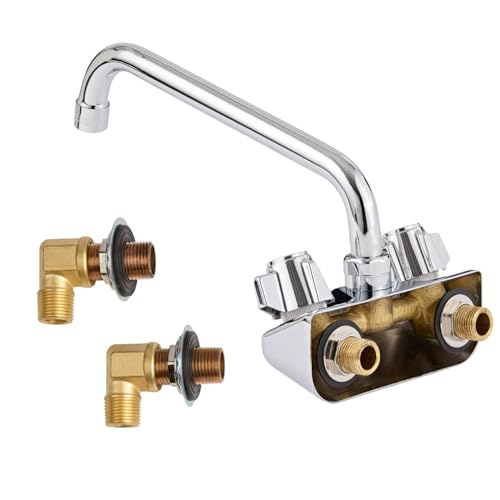 10" Kratos Swing Spout Faucet, Wall Mount, 4" Center with Install Kit