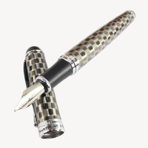 Gullor Luxe 750 calligraphie plume avec la forme de treillis noir et argent – vue 4