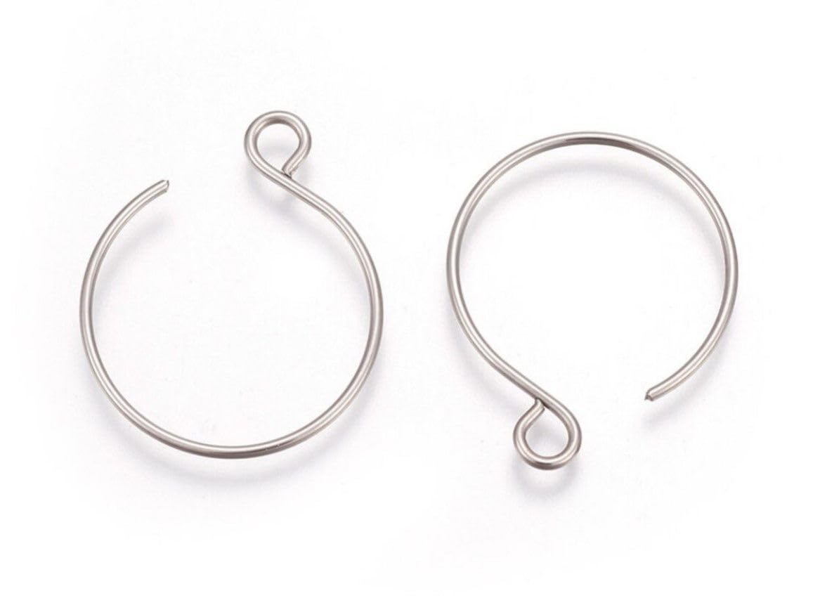 50pcs Adabele 316 Grade Surgical Stainless Steel Hypoallergenic 20mm Round Hoop Earring Hooks Ear Wire (Wire 0.8mm/20 Gauge) for DIY Earrings Jewelry Making SEF8-2