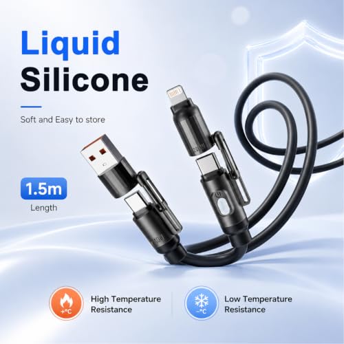 Image of Verilux 4-in-1 PD 240W Type C Cable Fast Charging with 480Mbps, 4.9FT /1.5M