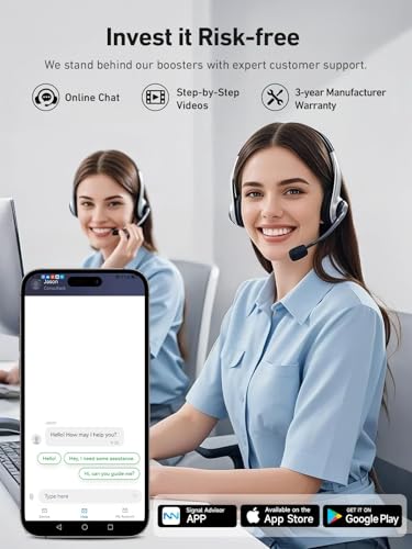 Image of Cell Phone Booster for All Carriers | Smart APP & Screen Help Install | Up to 5,500 sq ft | Boosts 5G 4G LTE Signal on Band 2,4,5,12,13 and 17 for Verizon, AT&T, T-Mobile & More | FCC Approved