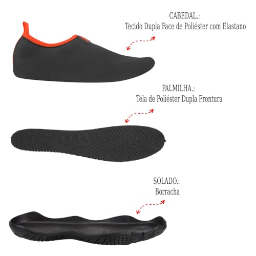 Tênis Sapatilha Neoprene Surf Mergulho Trilha Bike Unissex (LARANJA, BR, Adulto, Numérico, 38)