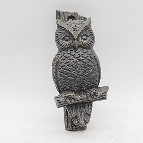 Ernzi Handmade Cast Iron Owl Door Knocker,Front/Back Gate Bell,Antique Metal Sculpture Hardware Wall Art,Friend's Birthday Gift(Size:6.2X3.6X13.7Cm) #TOP1