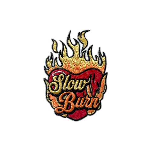 AKIKOPATCH Slow Burn Embroidery Iron On Patches, Size 3" Booktok Sew Patches for Clothes Backpacks Hat Jeans Bags, Bookish Embroidered Patches Iron On Fabric Patches DIY Gift for Spicy Book Lovers