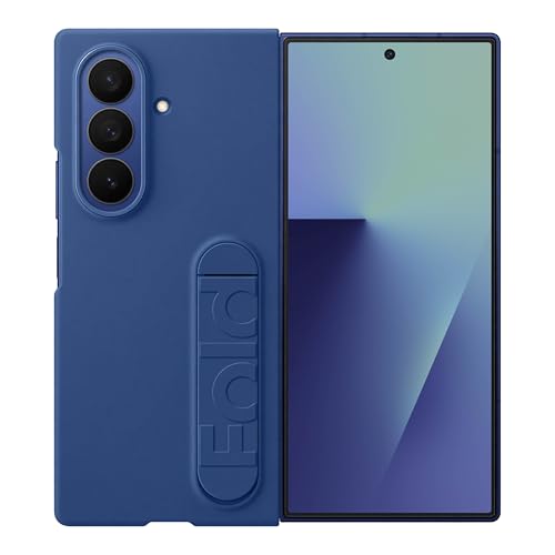 Image of Samsung Galaxy Z Fold7 Silicone Phone Case, Protective Cover with Stand, Secure Grip, Soft, Comfortable Design, US Version, Navy