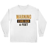 lepni.me T-Shirt Enfant Panneau D'avertissement Reculez 6 Pieds Gardez Une Distance Sociale Sûre (7-8 Ans Blanc Multicolore)
