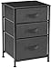 Sorbus Nightstand with 3 Drawers - Bedside Furniture End Table Night Stand with Steel Frame, Wood Top & Easy Pull Fabric Bins - Small Dresser & Chest for Home, Bedroom Accessories & Office