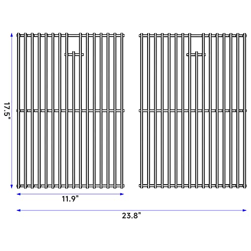 Kikibro 17.5 Inch Grill Cooking Grates Replacement For Weber Spirit 300, 310, 320 Series, Spirit 700, Genesis Silver/Gold/Patinum B/C, Heavy Duty Stainless Steel Grids, Set Of 2 #TOP1