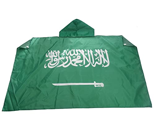 AZ FLAG Bandera de Arabia Saudita 150 x 90 cm, Capa Bandera Saudí 100% poliéster con mangas integradas, Body Flag saudí