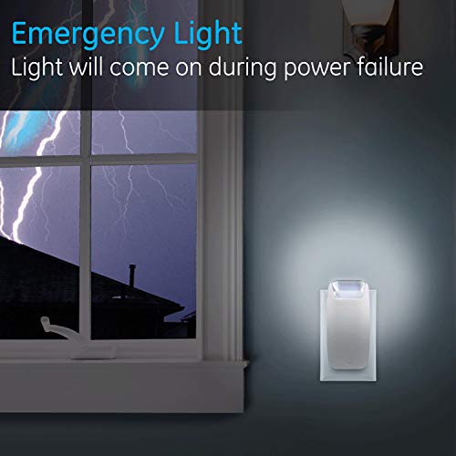 Ge 4-In-1 Led Power Failure Light, Plug-In, Dusk-To-Dawn Sensor, Auto On/Off, 40 Lumens, Functions As An Emergency Flashlight, Task Light, Led Night Light, & Power Failure Light, White, 37373 #TOP2