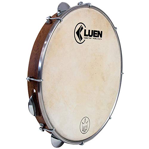 Pandeiro 10' Imbuia - Serie Guetto Plat Lat Afin Sples Ferragem Cromada Pele Cabra