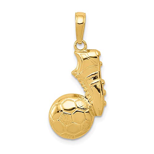 14k Yellow Gold Soccer Ball Shoe Pendant Charm Necklace Sport Fine Jewelry For Women Gifts For Her 14k Yellow Gold Soccer Ball Shoe Pendant Charm Necklace Sport Fine Jewelry For Women Gifts For Her