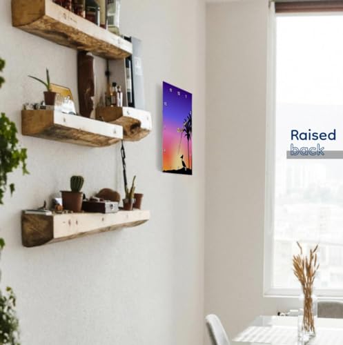 3dRose DPP_76698_3 Tropical Palm Trees and Pelican Silhouette at Sunset Beach Nautical Seaside Scene Wall Clock, 15 by 15-Inch - Image 4