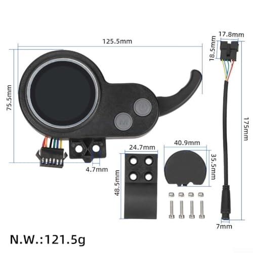 Voltmètre étanche à 6 broches pour scooter - Indicateur de niveau de batterie - 36 V 48 V 52 V 60 V - Affichage numérique - Voltmètre LED pour extérieur – vue 4