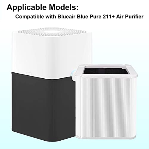 Lhari Blue Pure 211+ Filter Replacement, Compatible with Blueair Blue Pure 211+ Air Purifier, Foldable Particle and Activated Carbon Replacement Filter