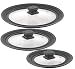 Produktbild Rosenstein & Söhne Pfannen-Zubehör: 3er-Set Universal-Silikonrand-Glasdeckel für Ø 16-28 cm (Kochdeckel Silikon, Topfdeckel mit Silikonrand, Küchenhelfer)