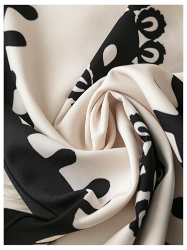 MakeMeChic Women's Graphic Wide Leg Pants Elastic Waist Belted Boho Trousers4