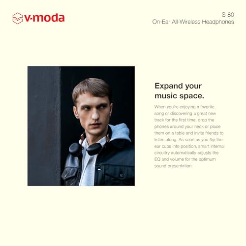 V-Moda S-80 ALL-WIRELESS HEADPHONES AND PERSONAL SPEAKER SYSTEM. Sharp and Stylish Design. Punchy Sound, Tuned for Electronic Music. Mobile Editor App. Rose Gold.