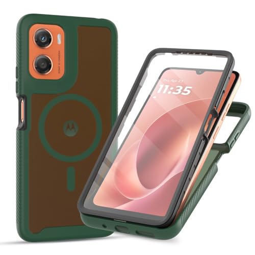 Eilkmcre �}�O�l�e�B�b�N Motorola Moto G06�p�P�[�X �X�N���[���v���e�N�^�[�����A�������}�b�g�o�b�N�J�o�[ ���ȃo���p�[ �ϏՌ��X����360�t���{�f�B�t�H���P�[�X�AMotorola Moto G06�p�A�A�[�~�[�O���[��