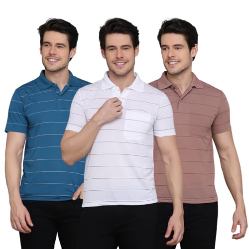 Image of INKKR Striped Polo Neck T-Shirt Dora Combo