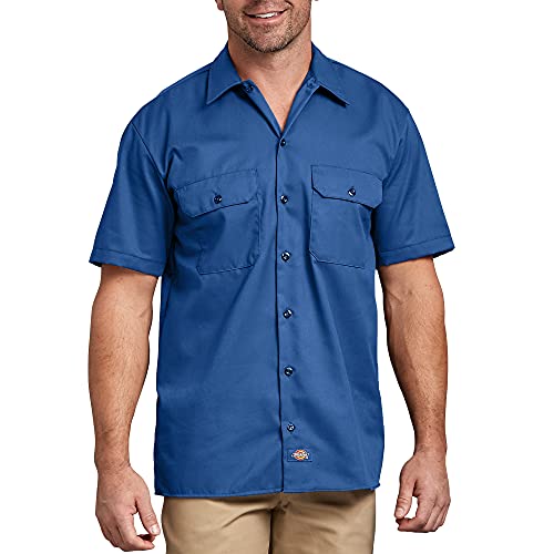 Image of Dickies Men's Short Sleeve Work Shirt - Durable Twill Button Down Shirts for Men, Lightweight Uniform for Daily Wear