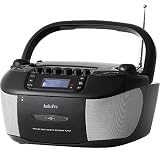 とうしょう ラジカセ カラオケ対応 (CD/DVD/カセットテープ/USB/SD 再生) ラジオAM/FM 2WAY電源 マイク2本付き 軽量 コンパクト TKD-018(BL) ブラック