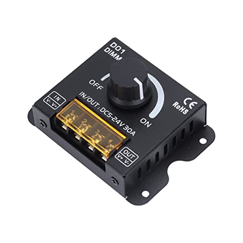 Atenuador de Tira de Luz LED, Atenuador de Perilla Inalámbrico con Control Remoto, 2 Canales, Excelente Rendimiento, Controlador de Atenuación de Iluminación para El Hogar, Bar, KTV (DC 5V a 24V)