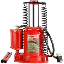 32 Ton Air Hydraulic Bottle Jack with Air-Powered or Manual Operation, One-Piece Hydraulic Cylinder Design, Air Bottle Jack with Independent Air Pump Body and Carry Handle