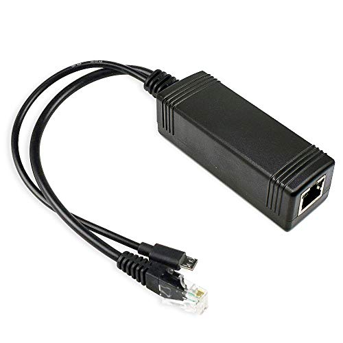 iCreatin Micro USB Active PoE Splitter Power Over Ethernet 802.3af 48V to 5V 2.4A for Echo Dot, Tablets, Dropcam or Raspberry Pi, 10/100Mbps