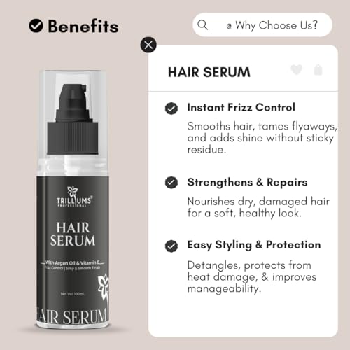 Image of Trilliums Hair Serum - 100mL | For Smooth & Shiny Hair | Repair Dry & Frizzy Hair