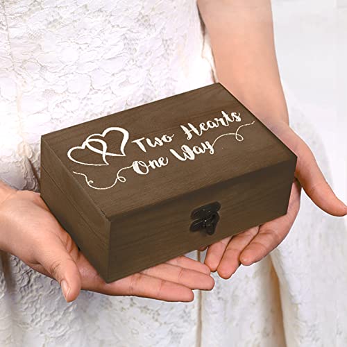Aw Bridal Wedding Ring Box Wooden Ring Bearer Box Engagement Ring Box Double Ring Pillow Box Gift For Wedding Anniversary Bridal Shower #TOP1