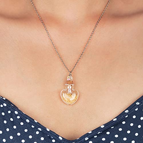 Colar Difusor De Óleo Essêncial Para Aromaterapia Pessoal - Coração transparente - Cristal Murano.