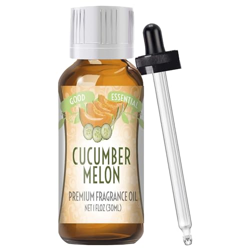 Good Essential Professional Cucumber Melon Fragrance Oil 30ml (1 fl oz) for Diffuser, Candles, Soaps, Lotions, Perfume - Cucumber Melon Scented Oil for Candle & Soap Making