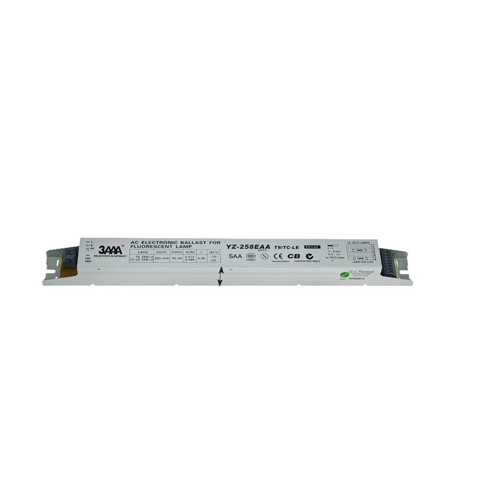 Mama's Pearl Yz-258Eaa 220~240V Yz-158Eaa T8/Tc-Le 2 * 58W 2 * 55W T8 Electronic Ballast For T8 Fluorescent Lamp Advertising Light Box Rectifier Ballasts(Yz-258Eaa)