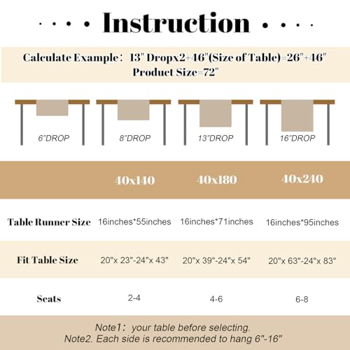 YATOJUZI White Table Runner Seasonal Kitchen Dining Coffee Table Decoration 72 Inches Long Waterproof Neutral Farmhouse Rustic Table Runner Christmas Neutral Home Wedding Party Decor 16x72Inch by YATOJUZI - Image 7