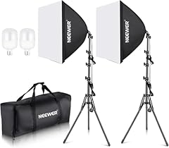 Neewer®, softbox con Luce da 700 W per fotografie Professionali, 60 x 60 cm, con Attacco E27, Kit per Studio Fotografico, per fotografie e riprese Video