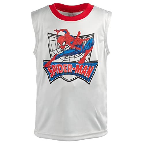 Marvel Spider-Man Little Boys Graphic T-Shirt Tank Top and Shorts 3 Piece Outfit Set Blue/Gray/Red 6 - image 7