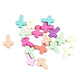 Material: Acrílico. Healifty Cuentas Cruzadas de acrílico de 100pcs Colgante Grueso del Color Mezclado Colgante para la fabricación de la joyería del Collar