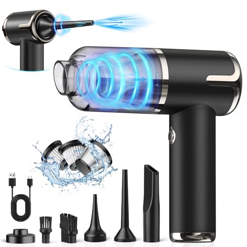 Ushine Handheld Vacuum Cleaner,15000pa Car Vacuum Cleaner Cordless Powerful,4 IN 1 USB Rechargeable Portable Mini Vacuum Cleaner,Lightweight Hand Vacuum for Car,Keyboard,Pet Hair,Home,Office - Black