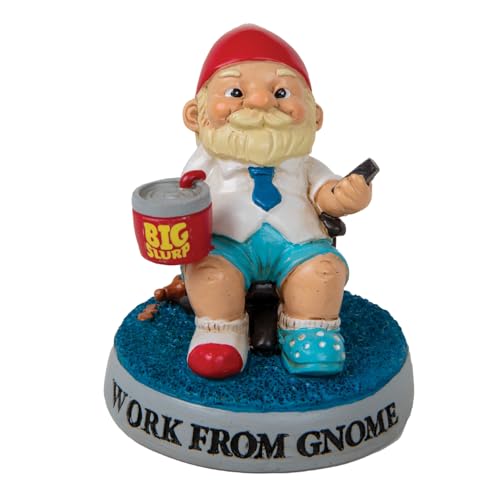 BigMouth Inc - Estatua de gnomo masculino de trabajo desde casa, bonita decoración de escritorio de la FMH, figura de humor de oficina, accesorio de escritorio de oficina en casa, divertido regalo de
