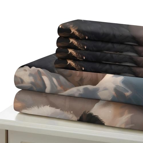 Housse de couette panda zippée anti-plis en microfibre résistante pour lit double