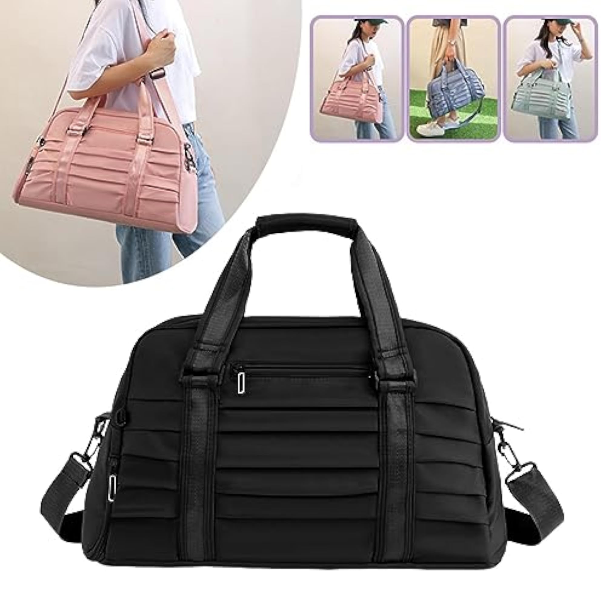 Multipurpose Portable Sports Gym Duffle Bag, Black