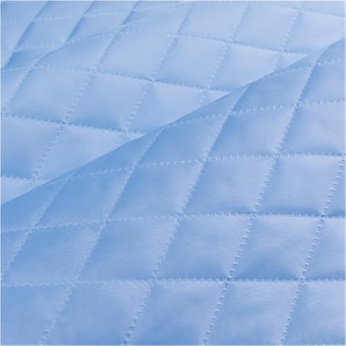 Tessuto trapuntato, 50 x 150 cm, spesso trapuntato, interfodera, in cotone, per fai da te, fatto a mano, per foderare cappotti invernali, giacca imbottita in cotone, per lavori di cucito (celeste)