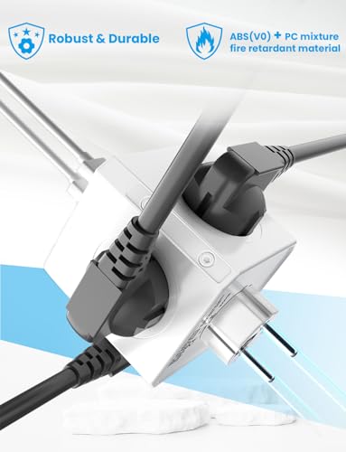 Miniatura 5 de Burnnove Cubo Enchufe 8 En 1 Ladron Enchufes 4000w Cubo Enchufes Múltiples Pared Con 4 Tomas De Ca Y 4 Usb Cubo Enchufe Multiple Pared Con Interruptor Para Hogar Oficina Viajes